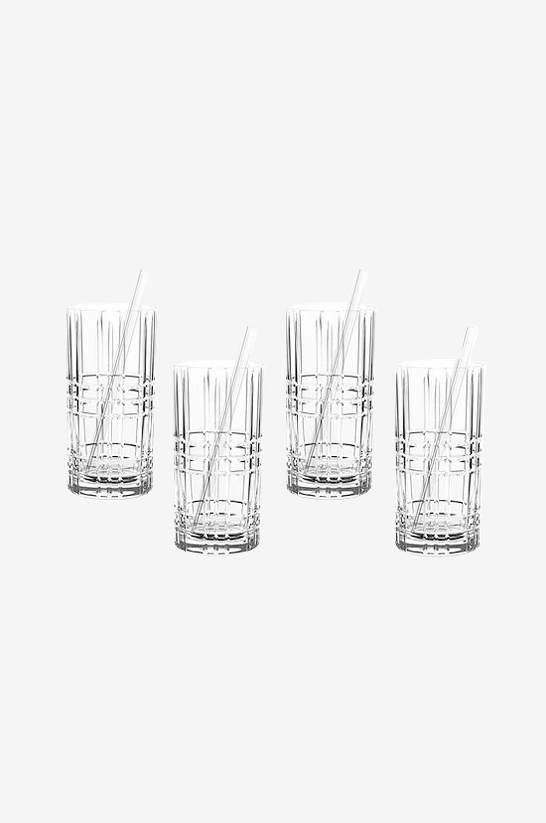 Drinkkilasit 44,5 cl ja pillit Tastes Good, setti 5 osaa