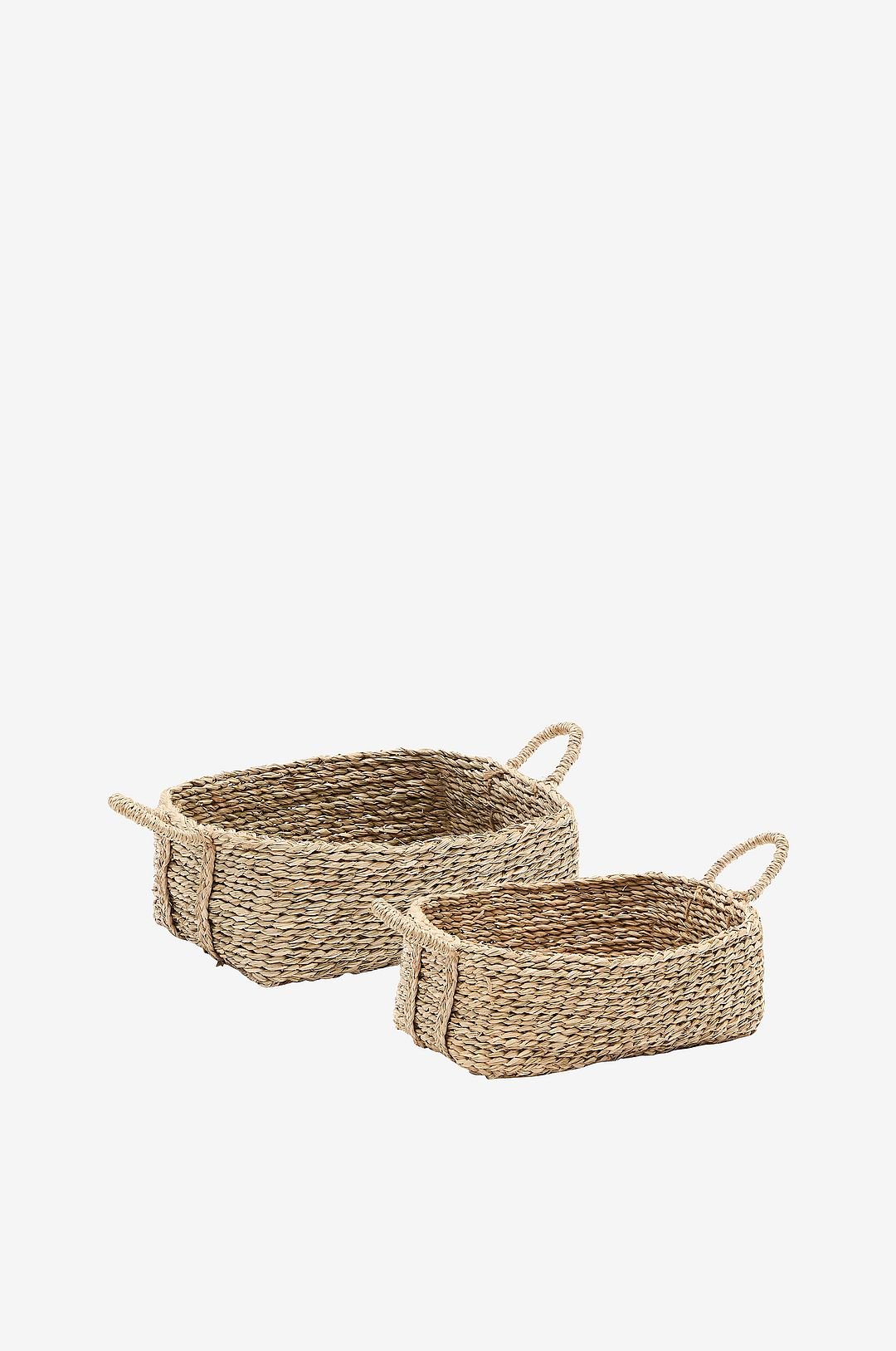 Kave Home Milly 2 kpl luonnonkuitukoreja, 32 x 20 cm / 34 x 20 cm.