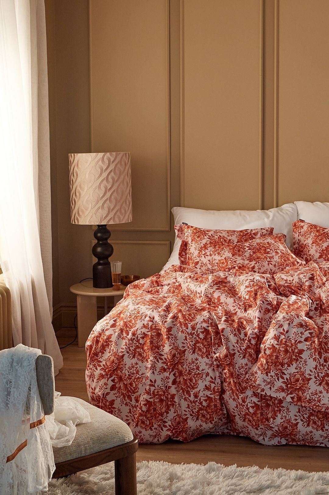 Vuodevaatesetti Fancy Floral satiini 2 tai 3 osaa