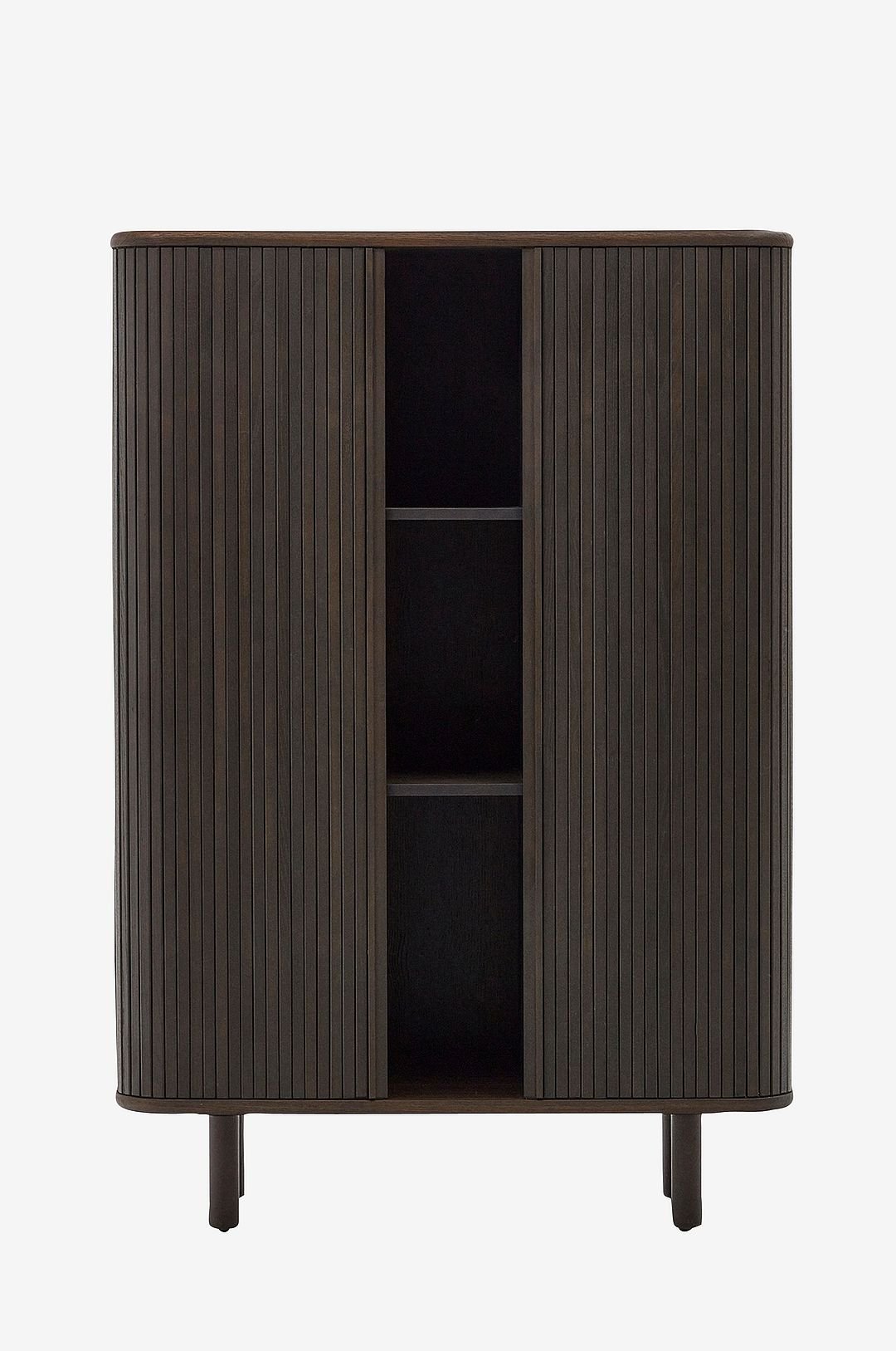 Kave Home Mailen 2-ovinen korkealevy tuhkaviilusta, tumma pinta 110 x 140 cm