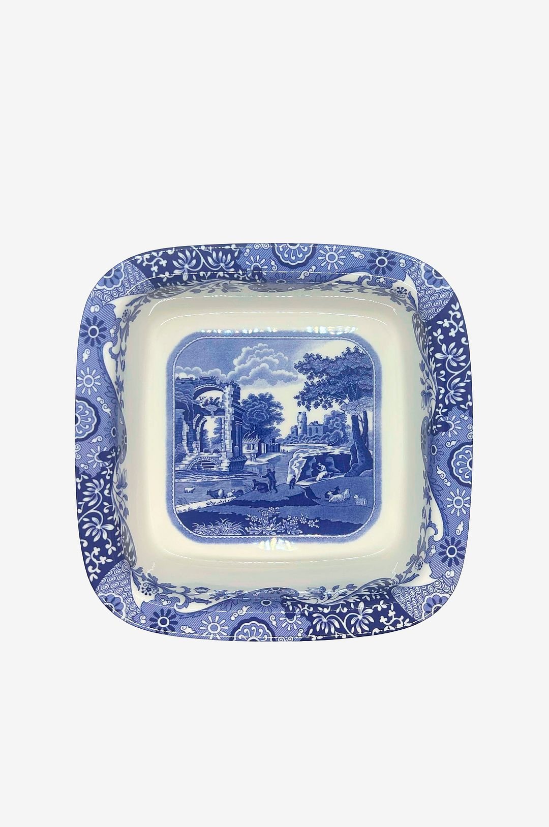 Neliönmuotoinen lautasreuna 25 cm Blue Italian