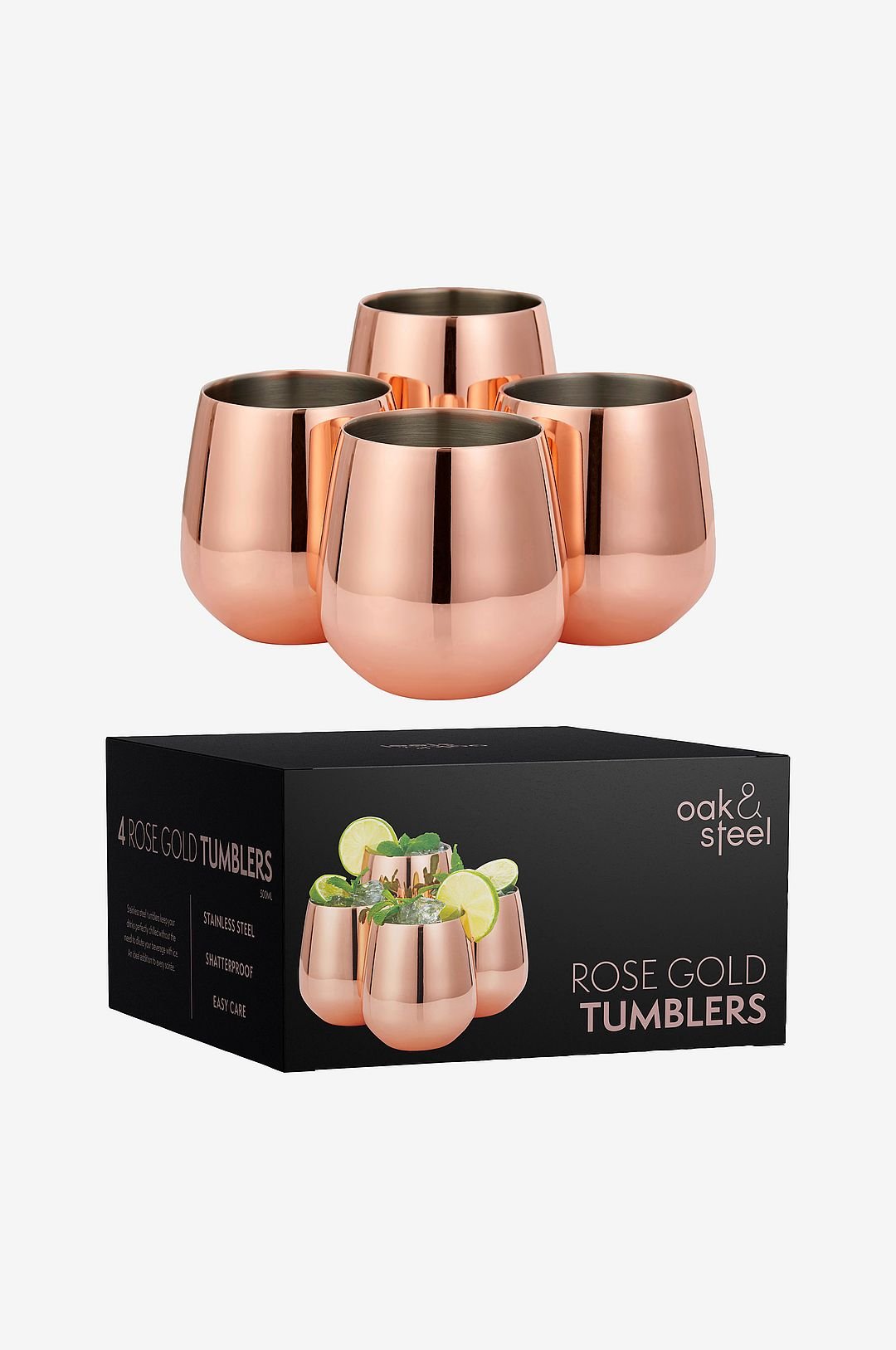 Oak & Steel Pikakuppi pillillä 4-pack