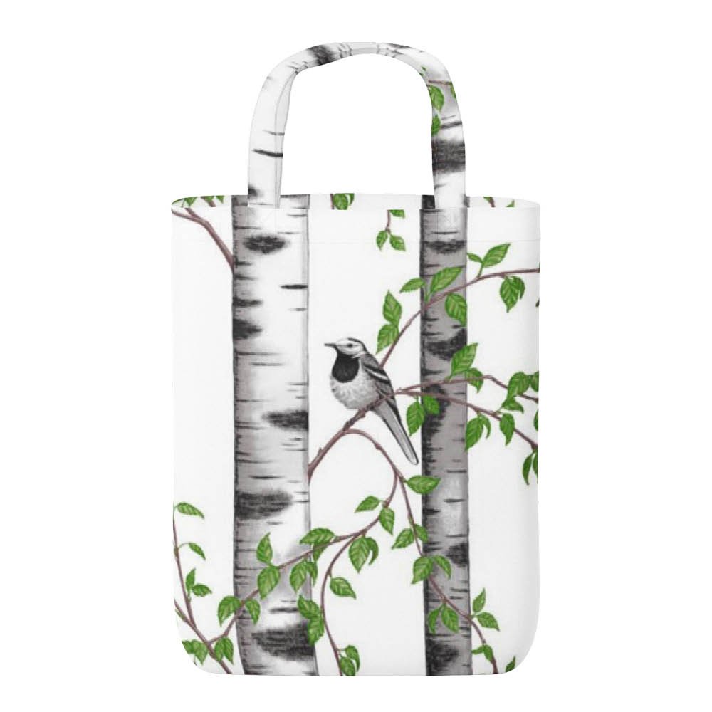Arvidssons - Björkdungen Kangaskassi 32x40 cm Offwhite/Vihreä