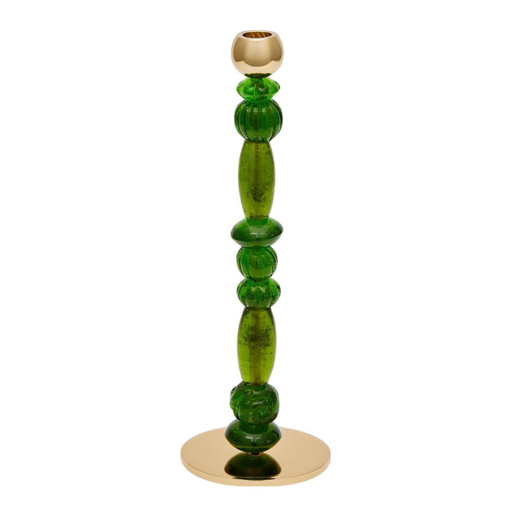 Pols Potten - Beads kynttilänjalka S 34 cm tummanvihreä