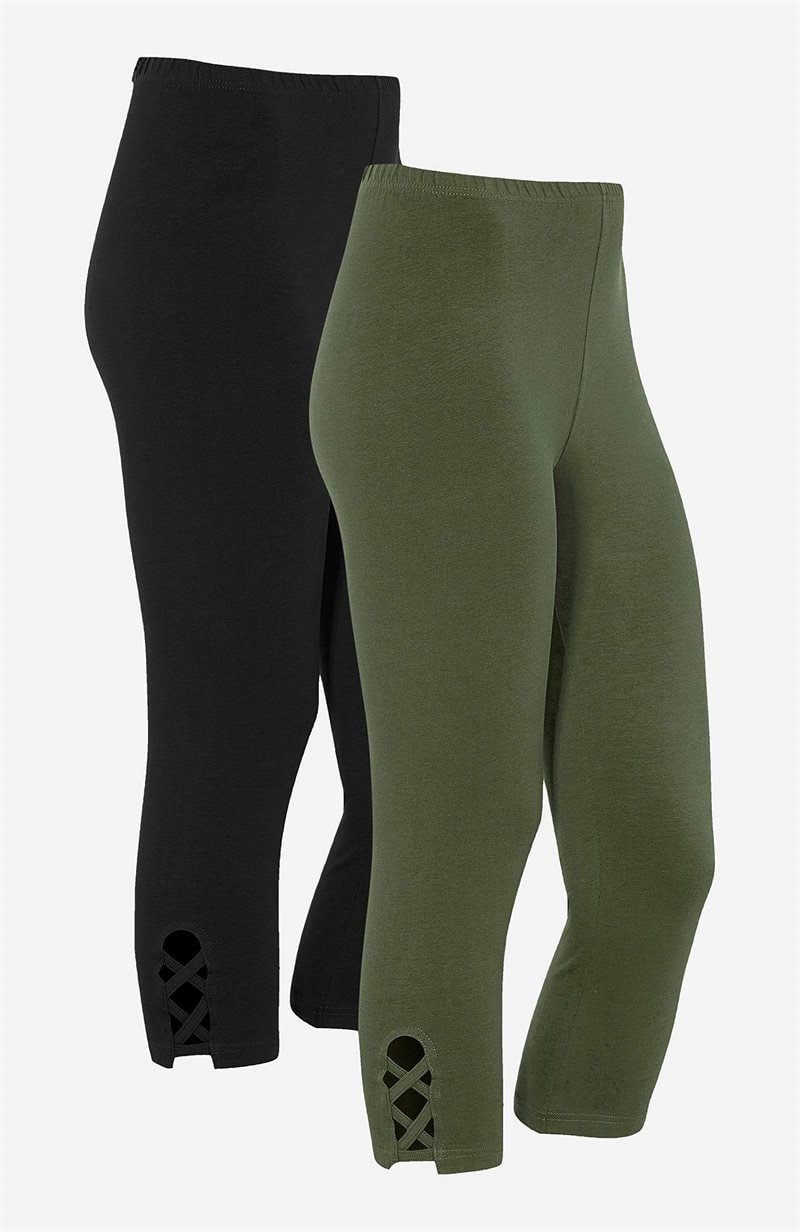 Caprileggingsit kivoilla yksityiskohdilla 2 kpl/pakkaus
