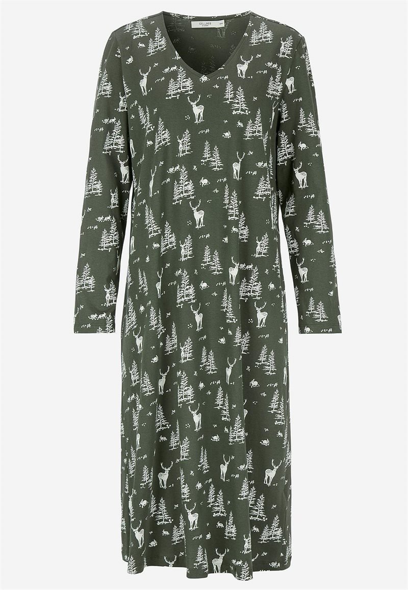 Kuvioitu yömekko pitkillä hihoilla