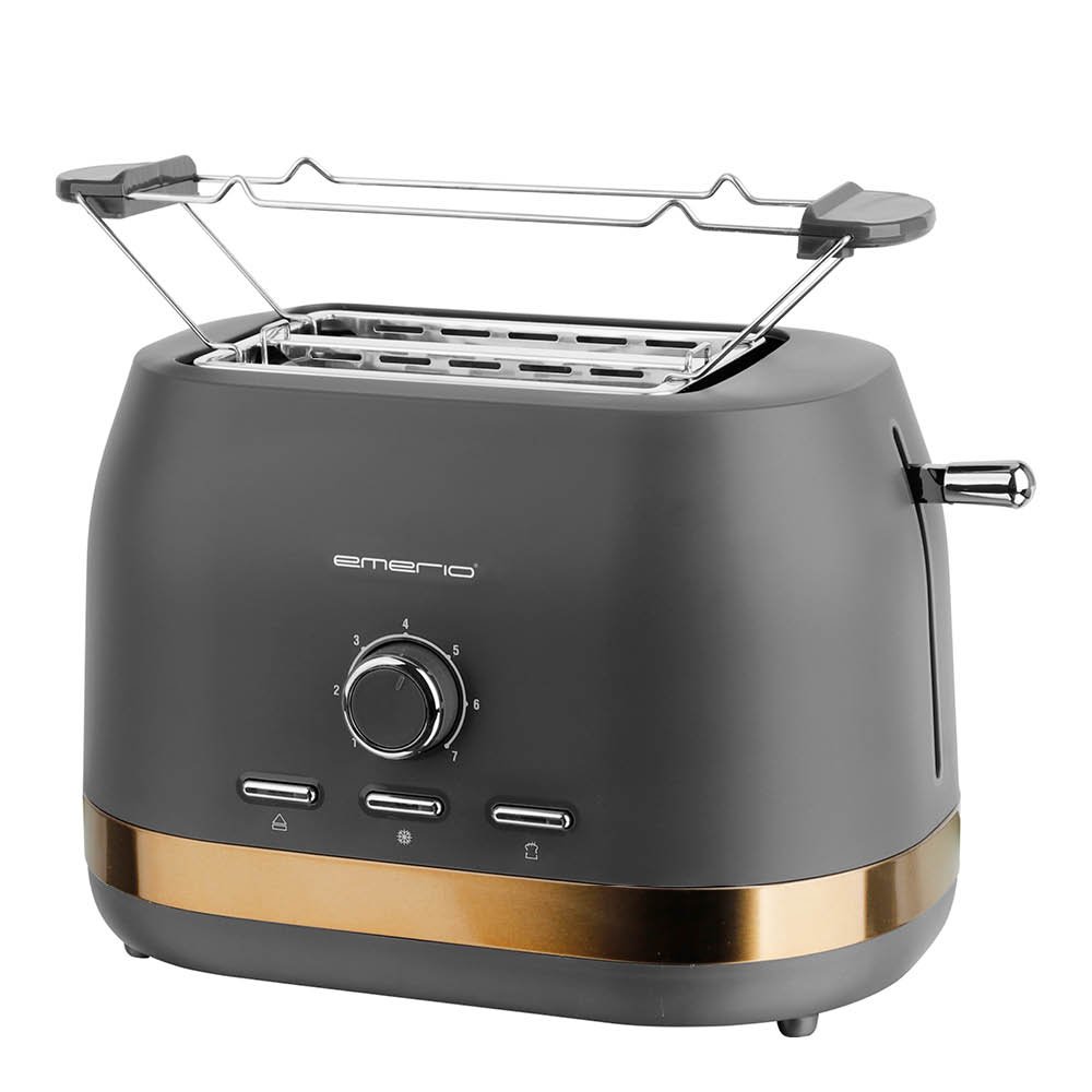 EMERIO - Leivänpaahdin 2 viipaletta 800W Harmaa/Kulta