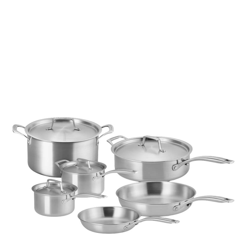 Le Creuset - Essential 3-ply Stainless Steel kattilasarja 6 osaa