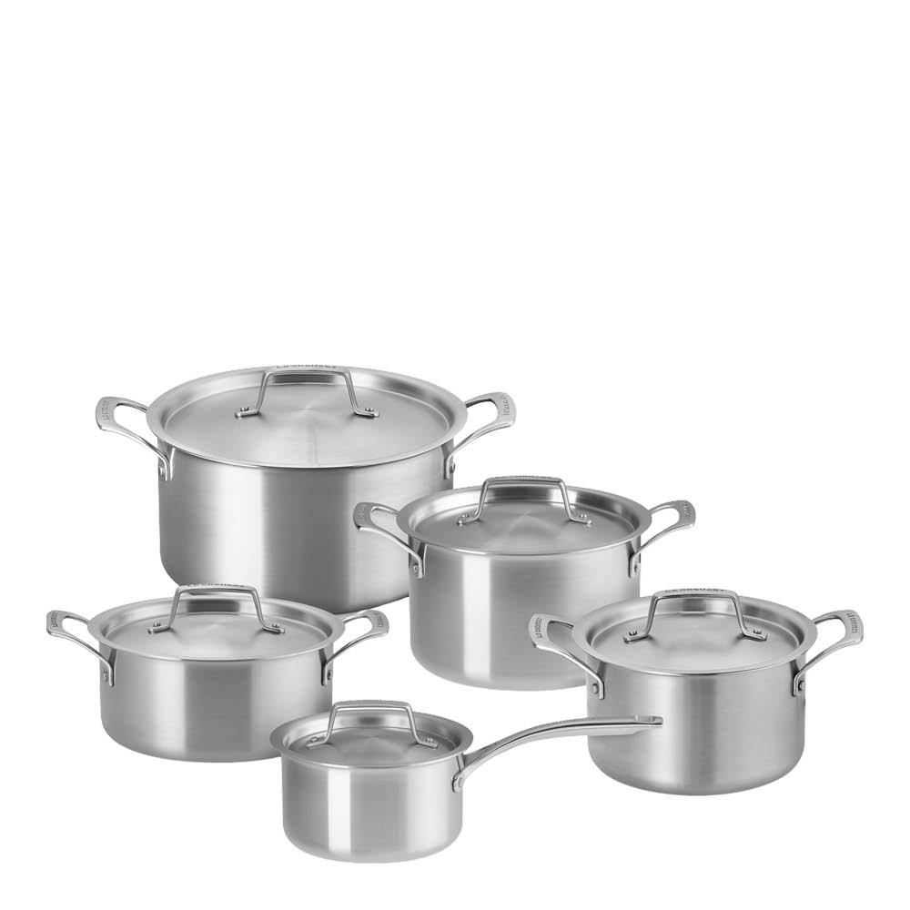 Le Creuset - Essential 3-ply Stainless Steel kattilasarja 5 osaa