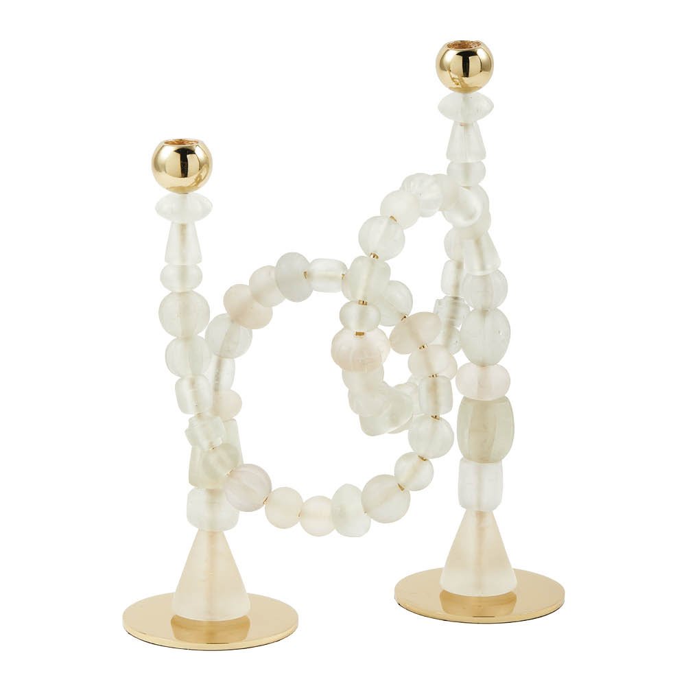 Pols Potten - Beads kynttilänjalka 38 cm valkoinen