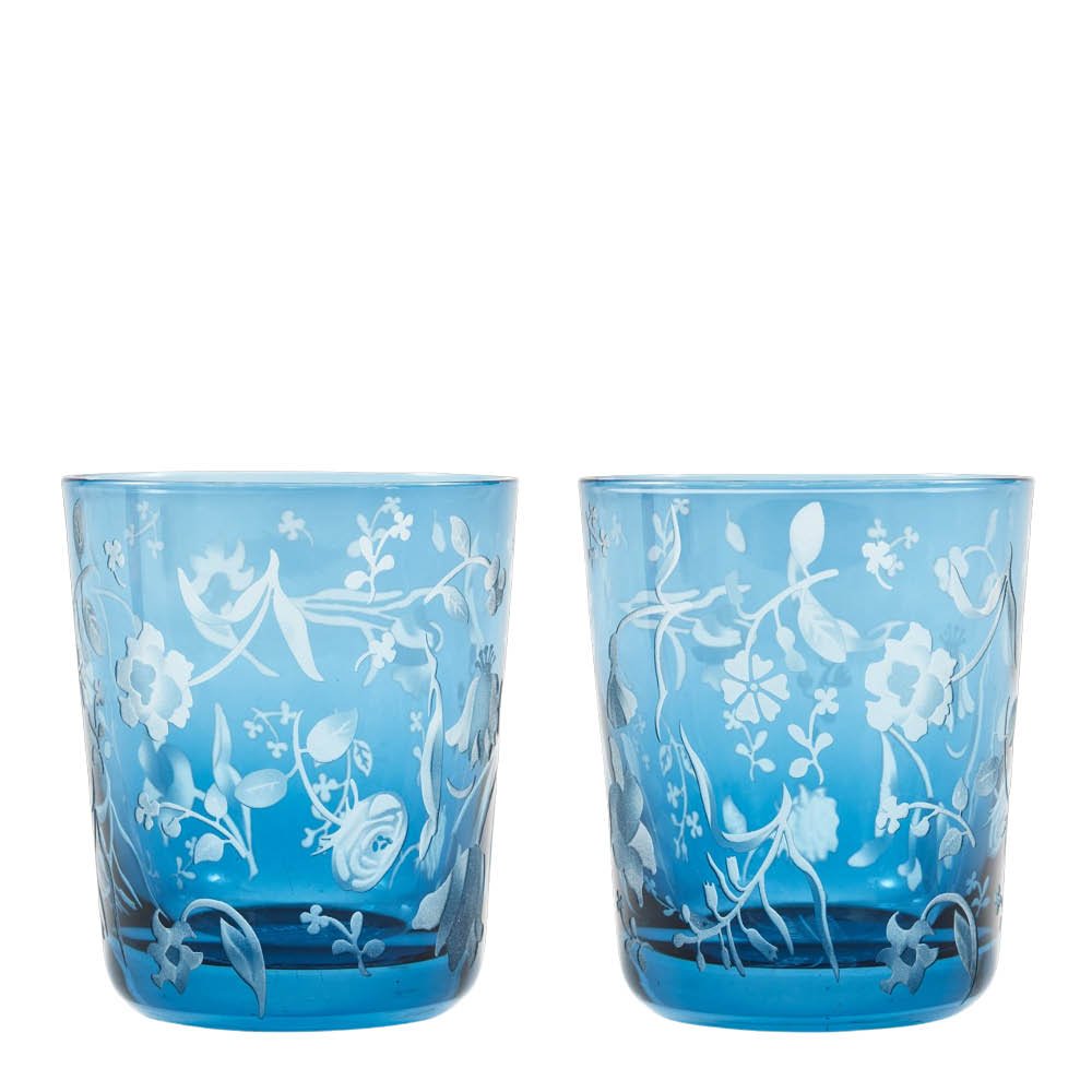 Pols Potten - Rijksmuseum Blomster juomalasi 9,5x8,5 cm 2 kpl sininen