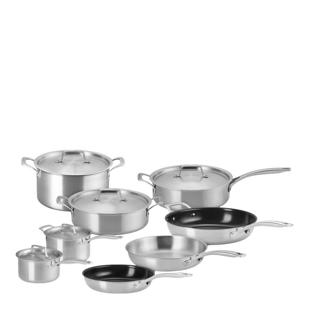 Le Creuset - Essential 3-ply Stainless Steel kattilasarja 8 osaa