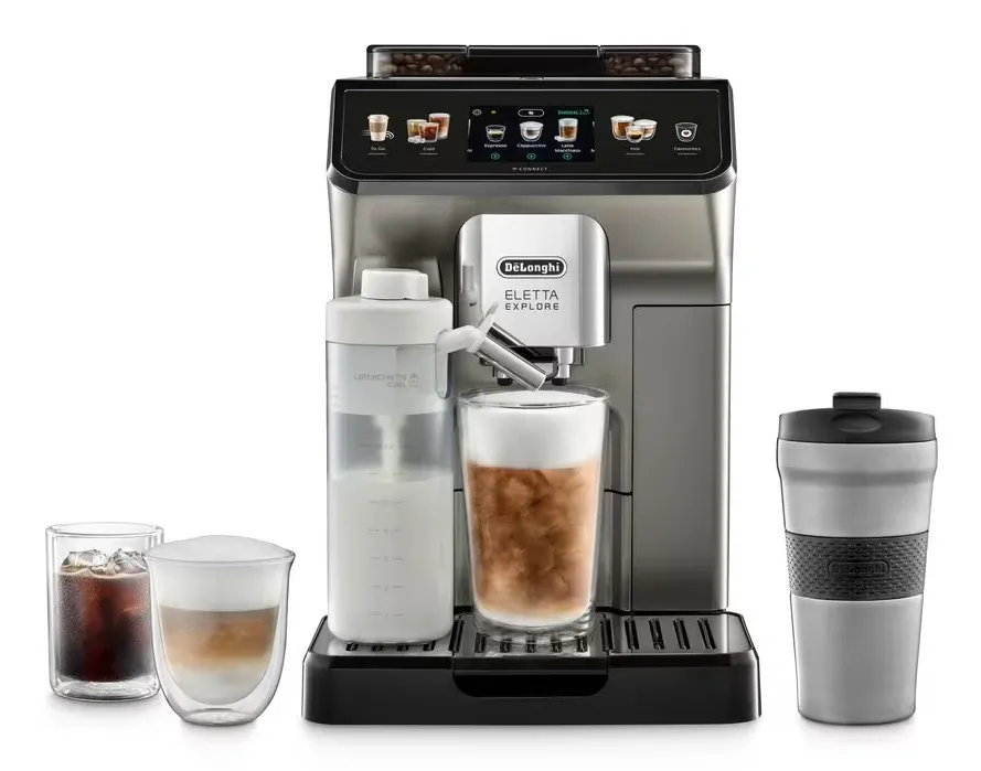 De'Longhi Eletta Explore ECAM450.86.T -täysautomaattinen espressokone, titaani