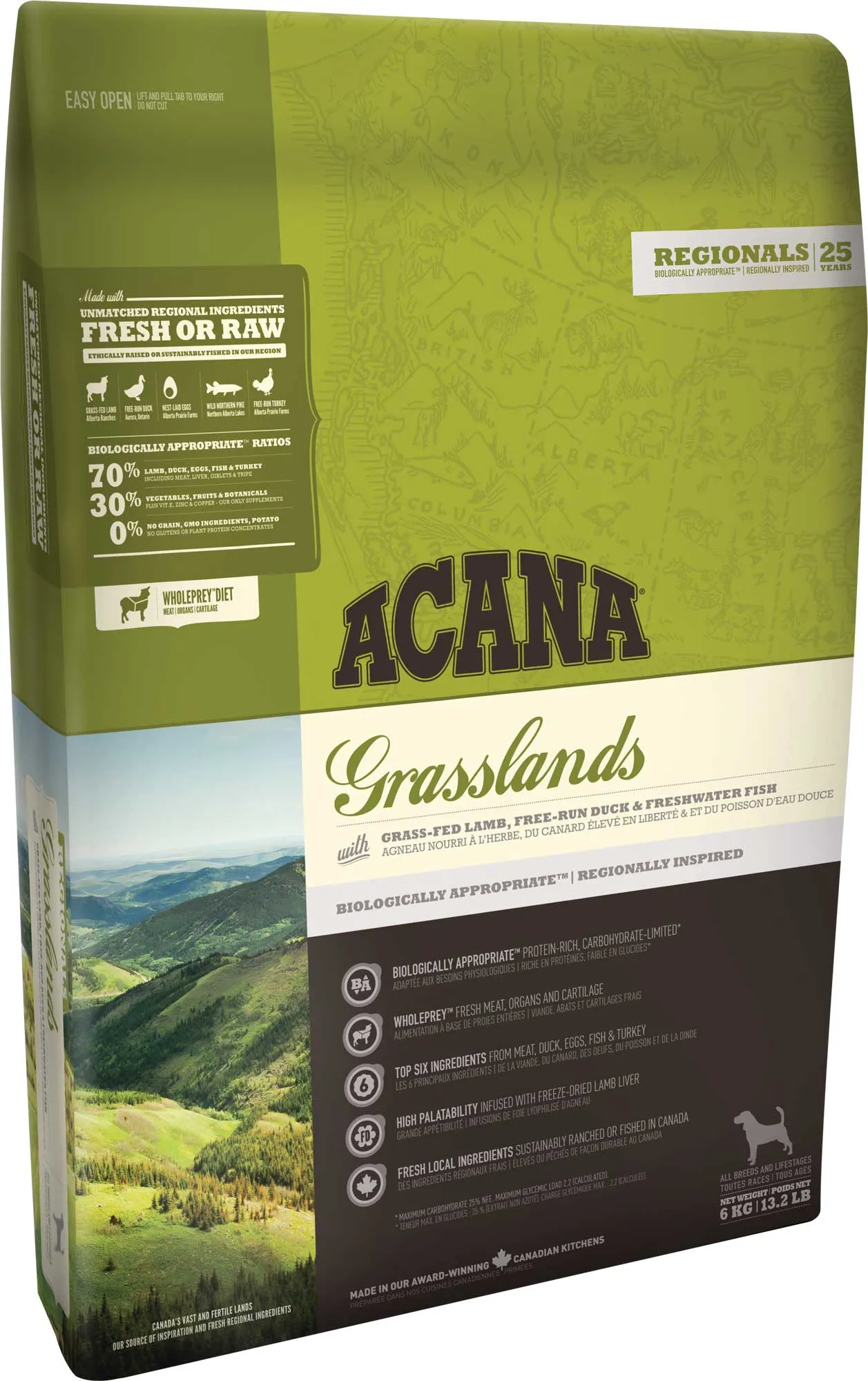 ACANA Highest Protein Grasslands, Koiran kuivaruoka, Adult, 11,4 kg