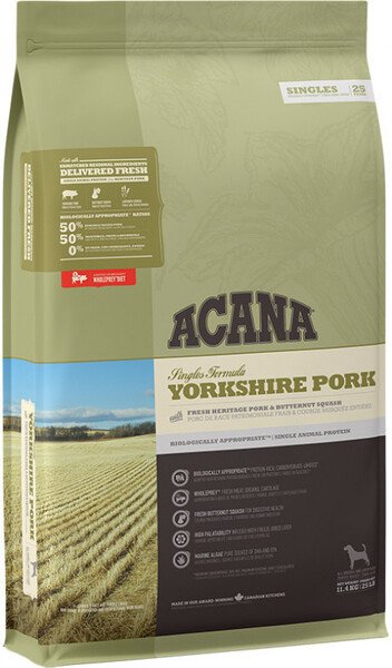 Acana Singles Yorkshire Pork, Koiran kuivaruoka, Viljaton, 11,4 kg
