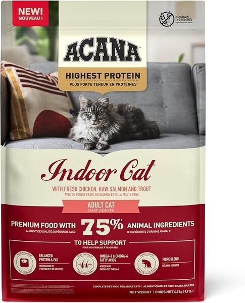 Acana Highest Protein Indoor Cat, Kissan kuivaruoka, Adult, 4,5 kg
