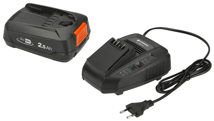 Gardena akku P4A PBA 18V/45 + laturi AL 1830 CV -aloitussarja