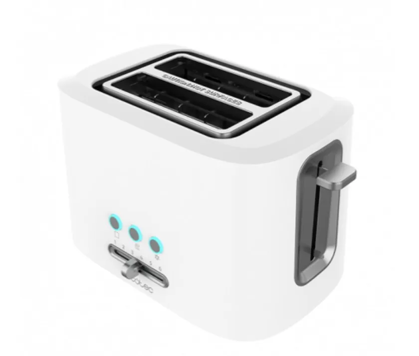 Cecotec Toast&Taste 9000 Double White -leivänpaahdin, 980 W, 2 viipaletta