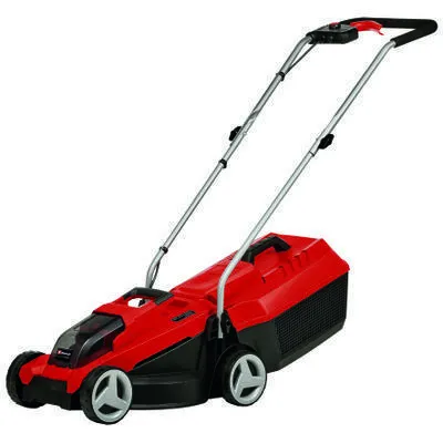 Einhell GE-CM 18/32 Li-Solo akkukäyttöinen hiiliharjaton työnnettävä ruohonleikkuri, 18 V, 32 cm, 25 L, 180 m², musta, punainen (vain runko)