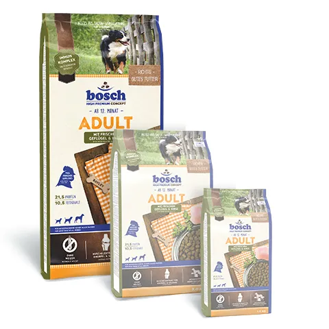 Bosch High Premium Concept Adult with Fresh Poultry & Millet, Koiran kuivaruoka, 15 kg