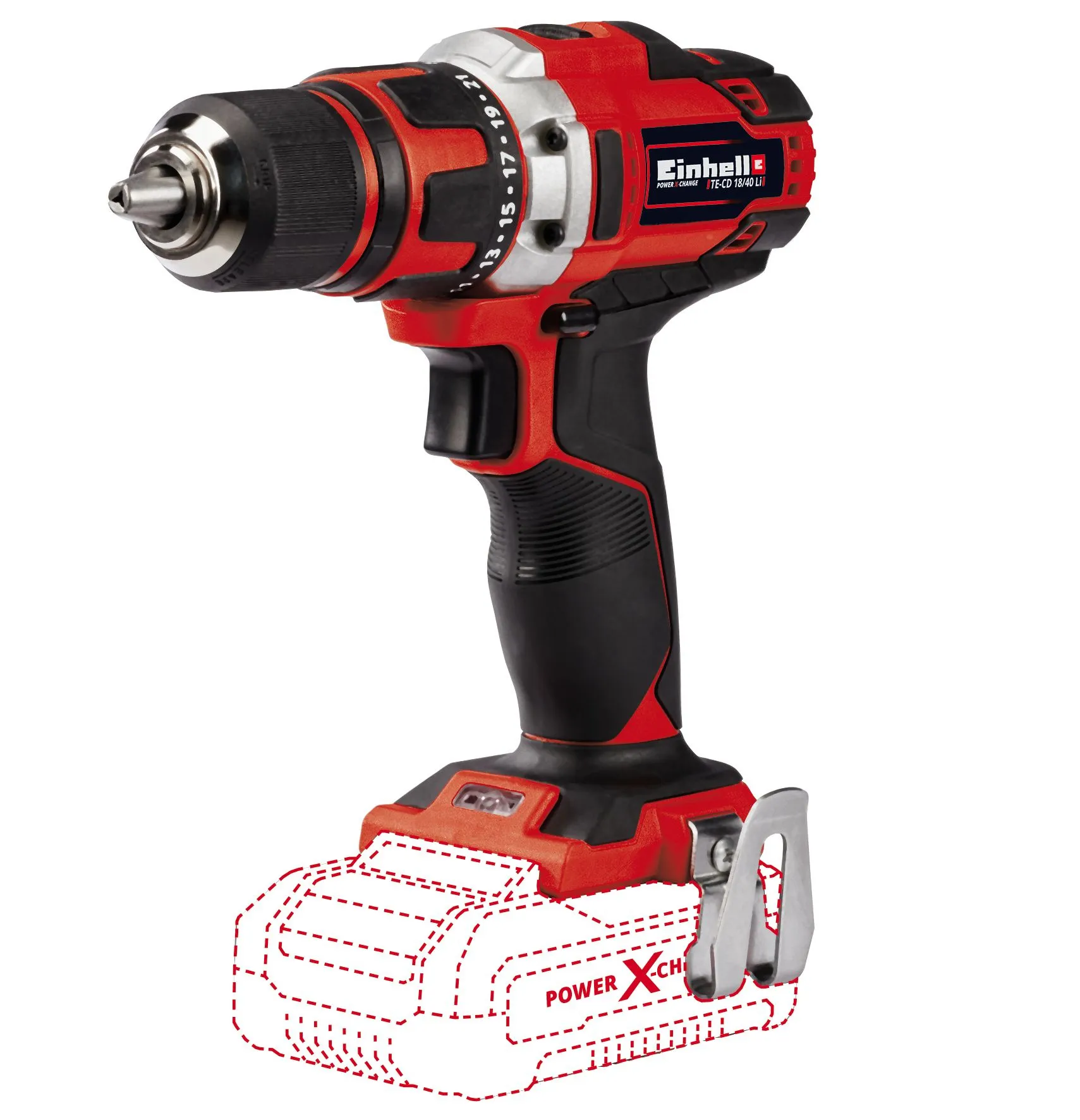 Einhell -Akkuporakone, TE-CD 18/40 Li Solo, ilman akkua ja laturia