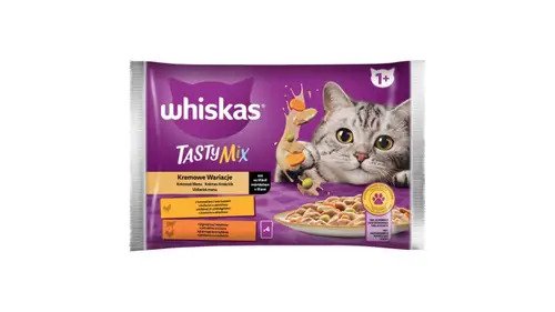 Whiskas 1+ Tasty Mix Classic Creamy Selection, Kissan märkäruoka, Adult, 4 x 85 g