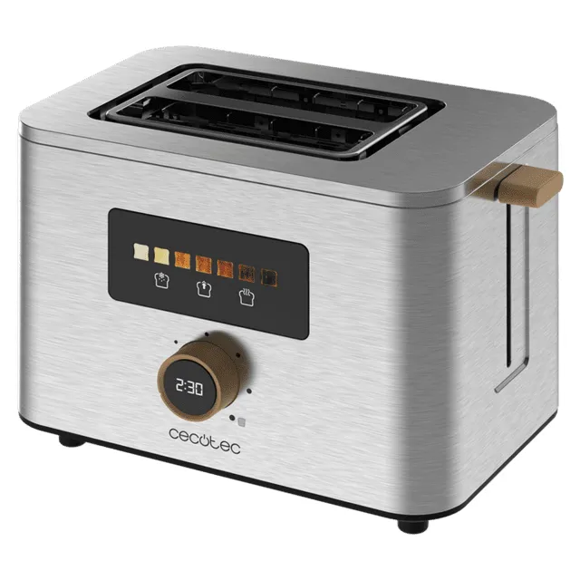 CECOTEC Touch & Toast Double 4843 leivänpaahdin, 2 viipaletta, 950 Wattia, ruostumaton teräs