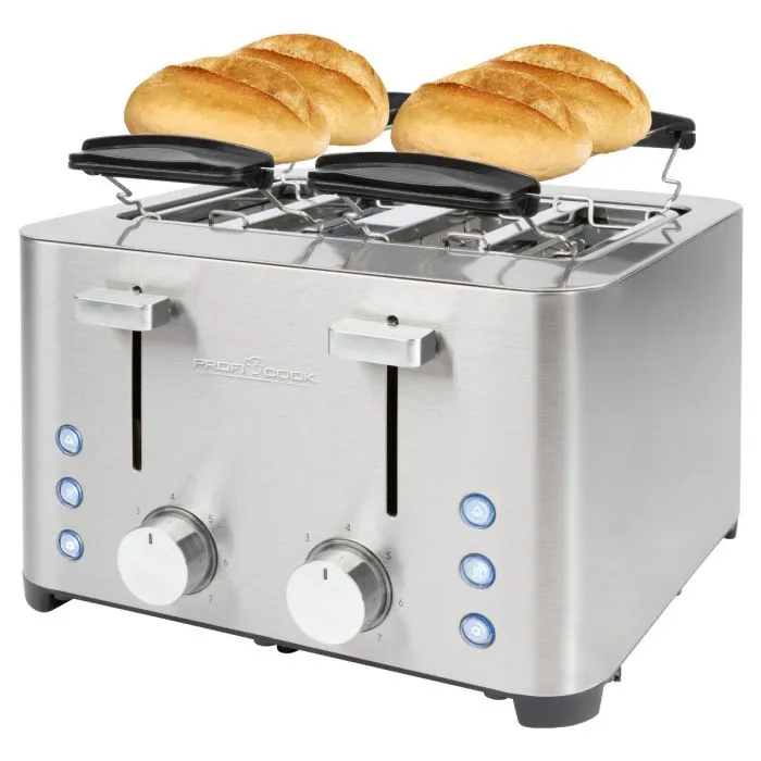 ProfiCook PC-TA 1252 Leivänpaahdin, 4 viipaletta, ruostumaton teräs