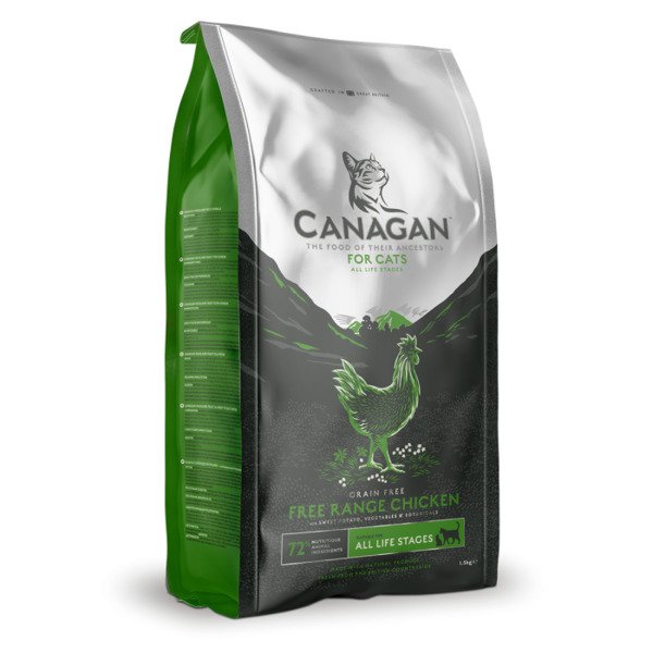 Canagan Free Range Chicken, Kissan kuivaruoka, Kitten & Adult, Viljaton, 375 g