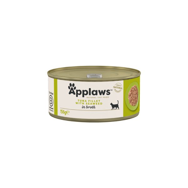 Applaws Tuna Fillet with Seaweed in Broth, Kissan märkäruoka, Adult, 156 g