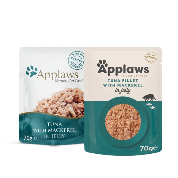 Applaws Tuna Fillet with Mackerel in Jelly, Kissan märkäruoka, Adult, 70 g