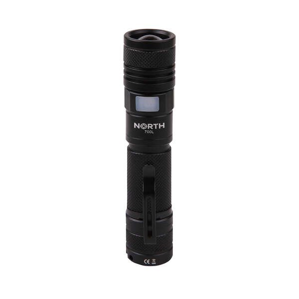 NORTH Taskulamppu 700 Lumen Zoom Musta Aviation Aluminium 7W