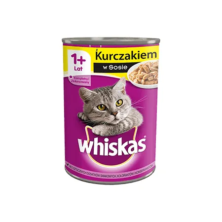 Whiskas 1+ Chicken, Kissan märkäruoka, Adult, 400 g