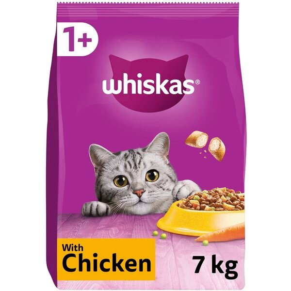 Whiskas 1+ with Chicken, Kissan kuivaruoka, Adult, 7 kg