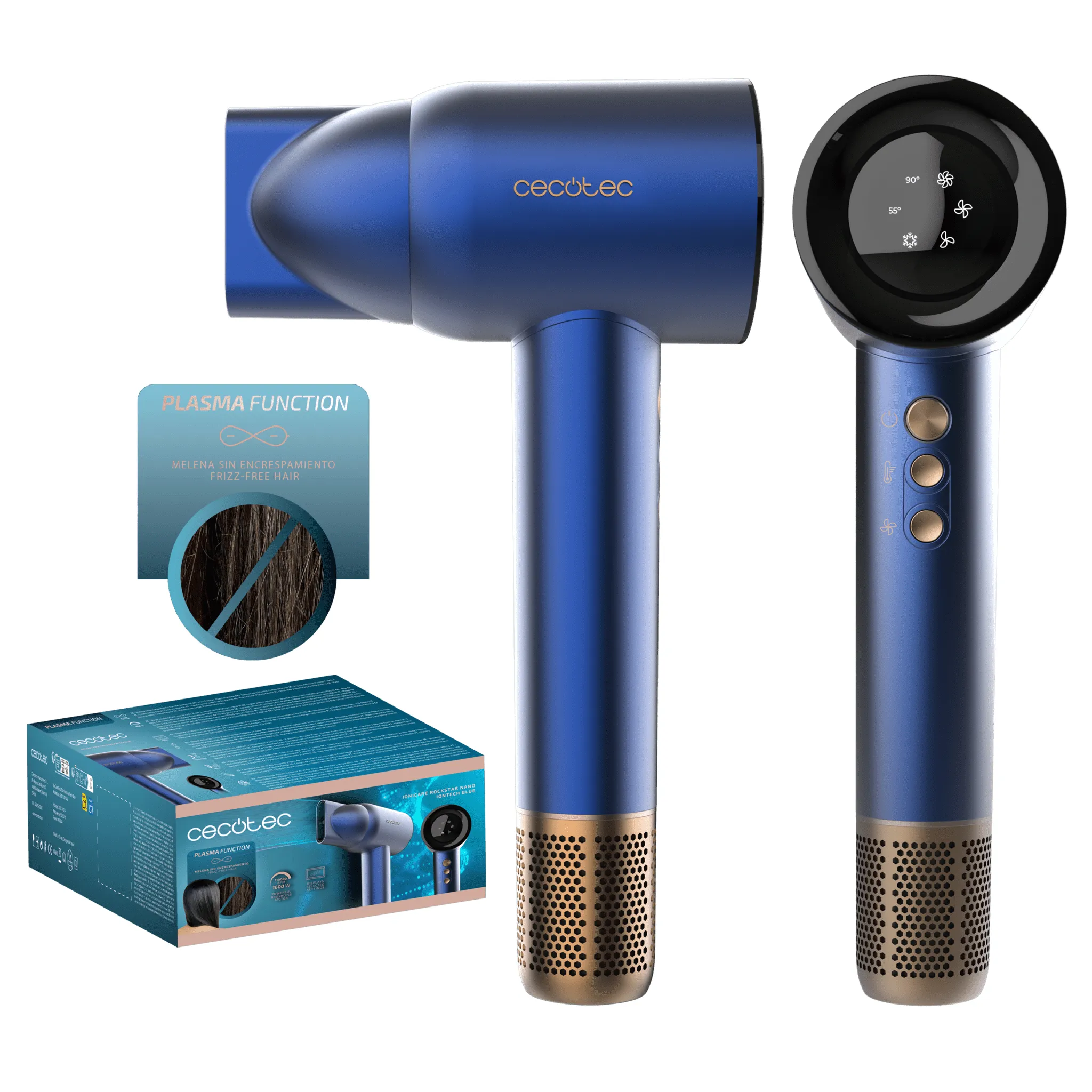 Cecotec IoniCare RockStar Nano IonTech 1600 W -hiustenkuivaaja, sininen