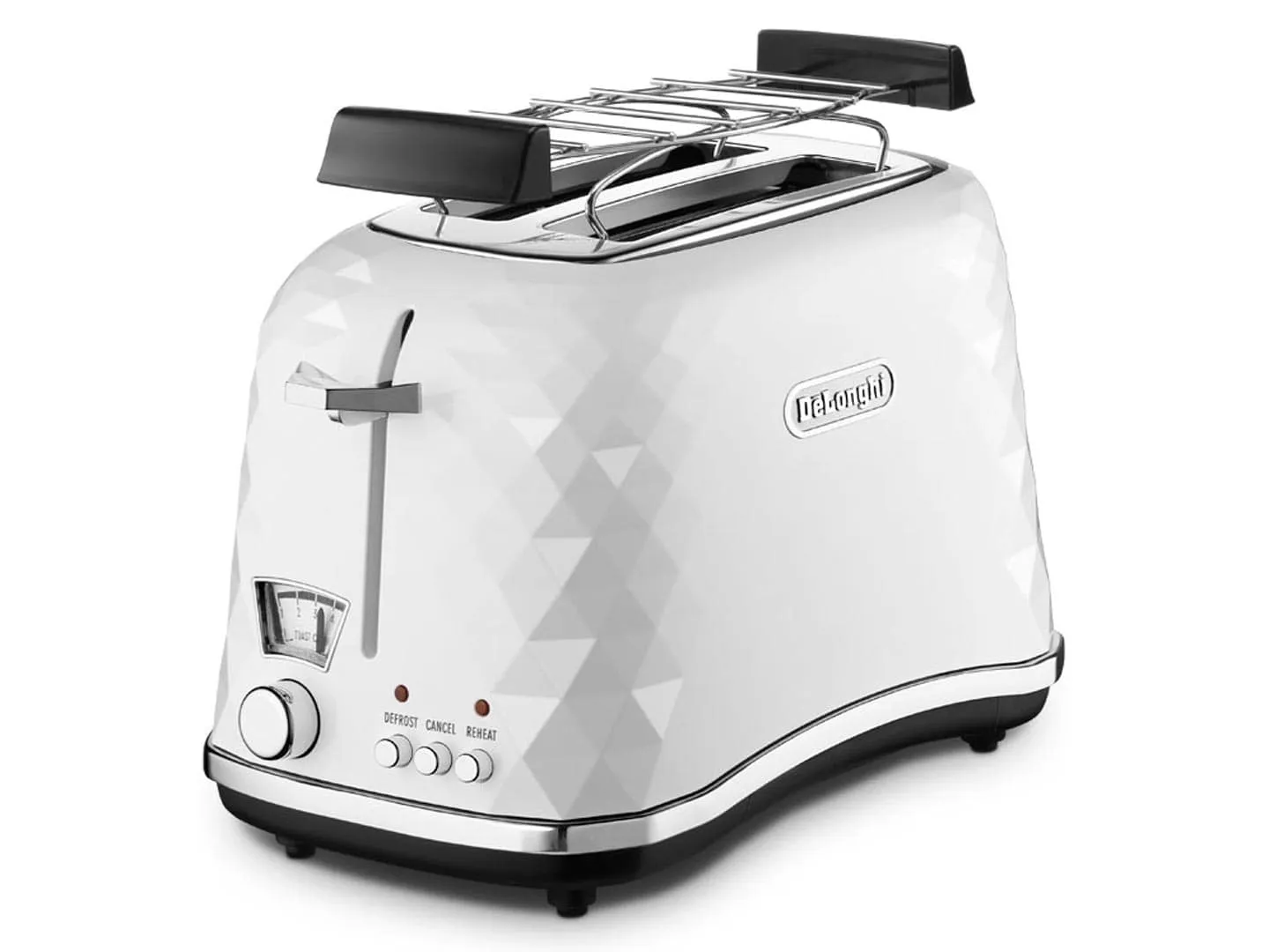 De'Longhi Brillante CTJ2103.W -leivänpaahdin, 2 viipaletta, 900 W, Musta/Valkoinen