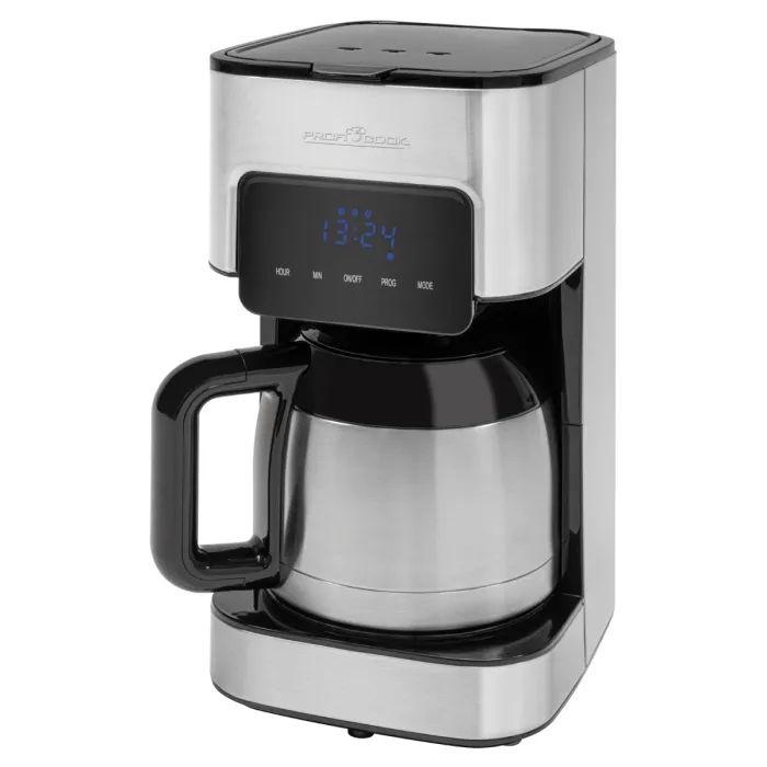 ProfiCook PC-KA 1191 10 kupin -kahvinkeitin termoskannulla, hopea, musta