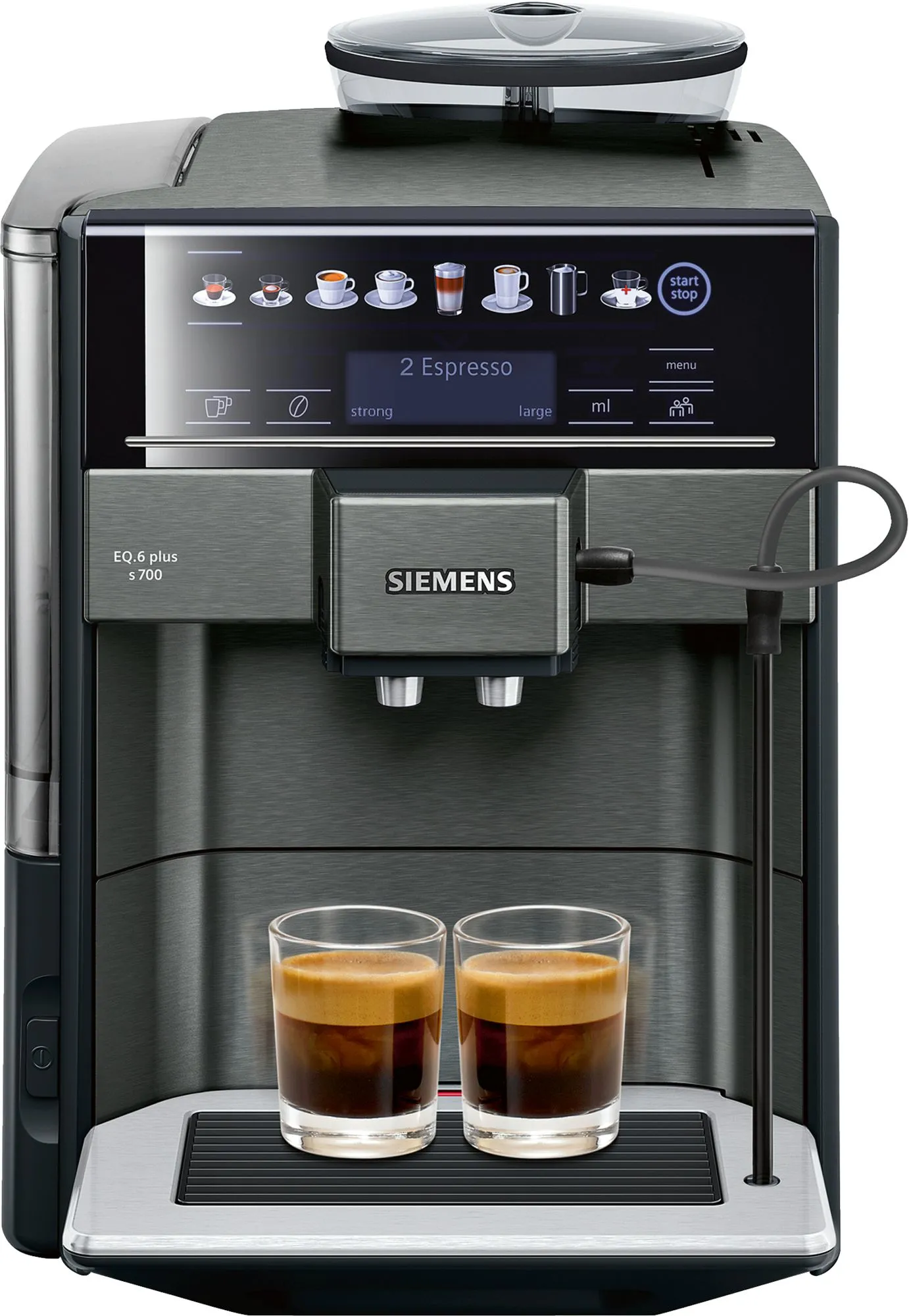 Siemens EQ.6 Plus s700 TE657319RW -täysautomaattinen espressokone, musta, harmaa