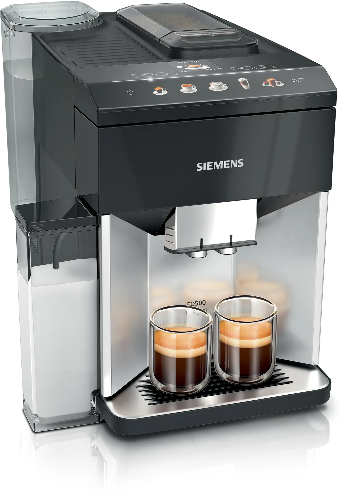 Siemens EQ.500 integral TQ513D01 -täysautomaattinen espressokone, musta, hopea