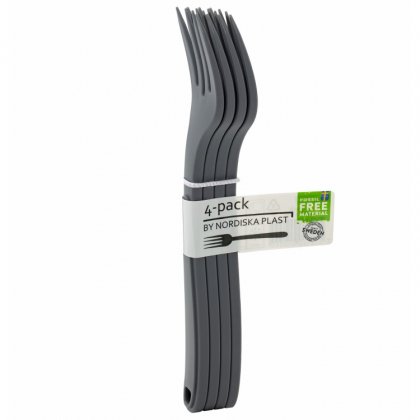Aterimet ECO-muovia, 4 kpl Haarukka Harmaa
