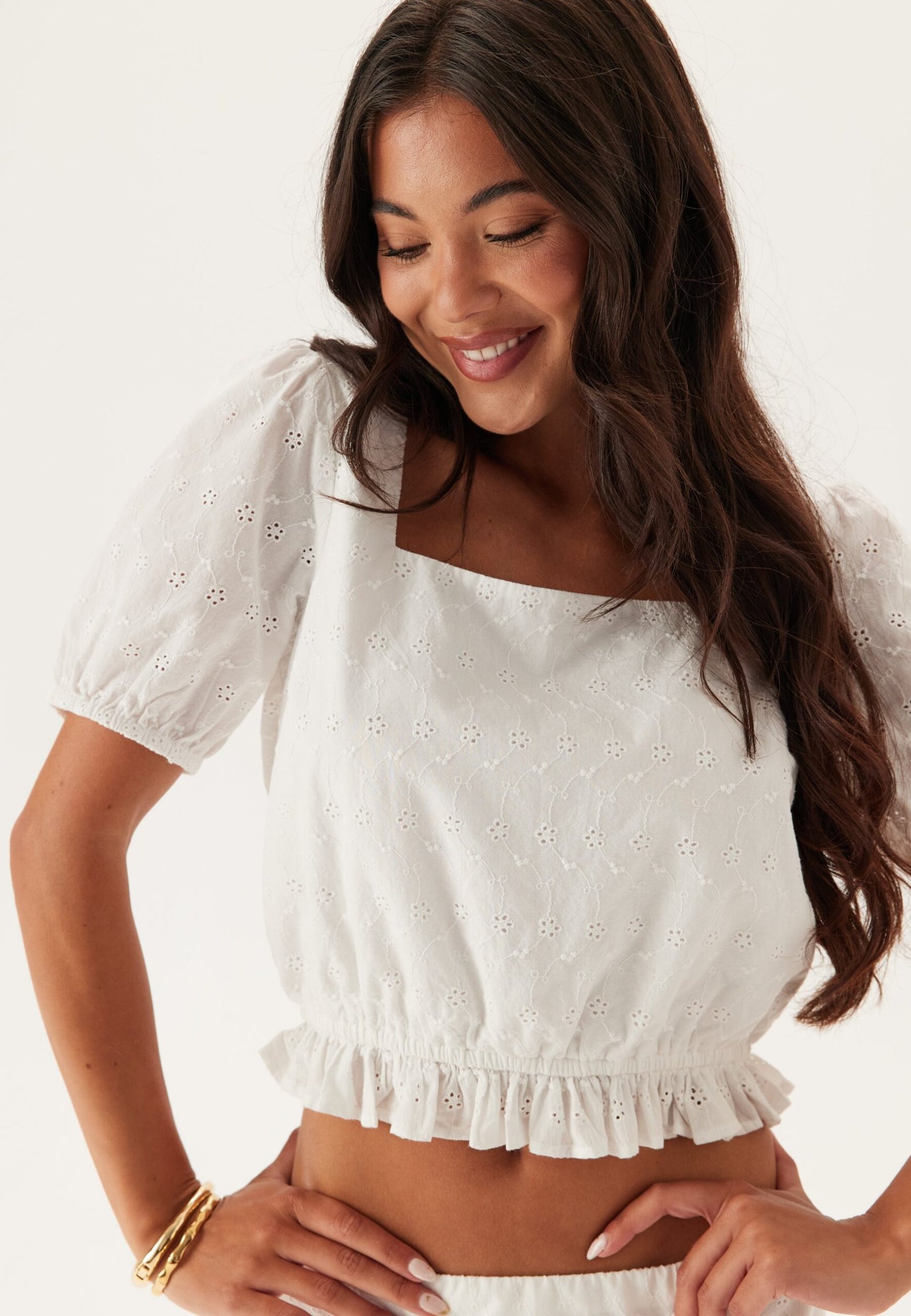 Broderie Anglaise Short Sleeve Blouse
