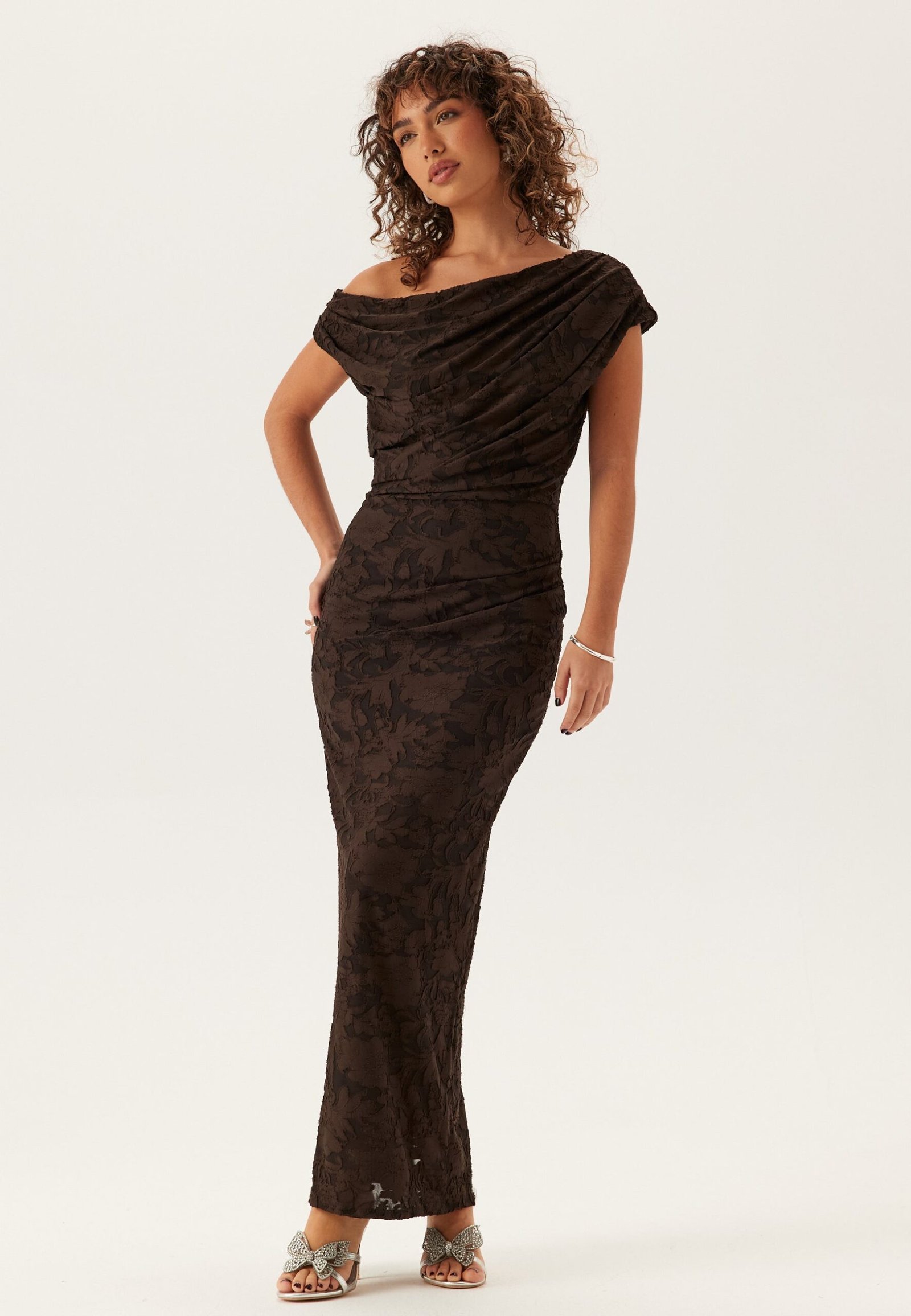 Asymmetric Jacquard Stretch Ankle Dress