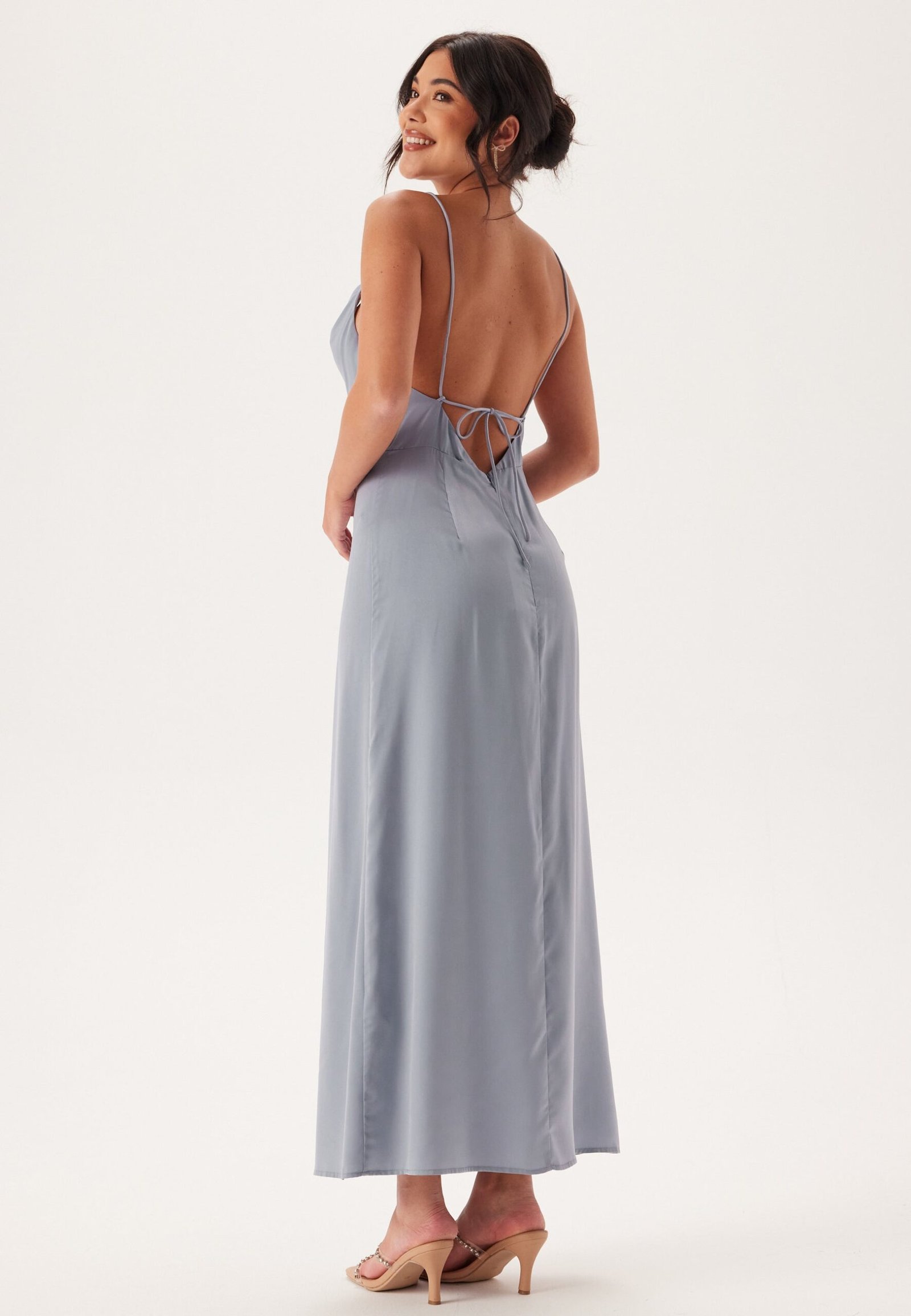 Waterfall Satin Ankle dress