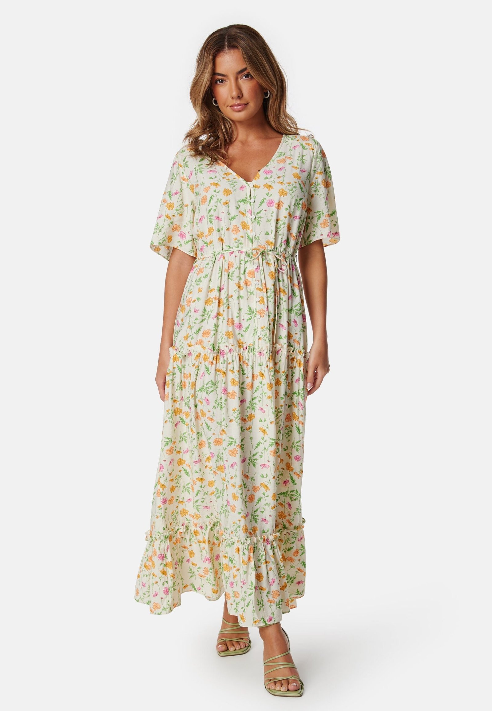 Objlorena New S/S LONG DRESS