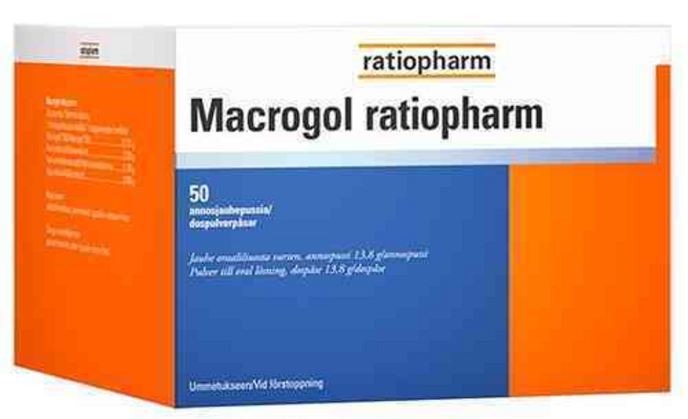 Macrogol Ratiopharm 50 kpl annospussi 13,8g