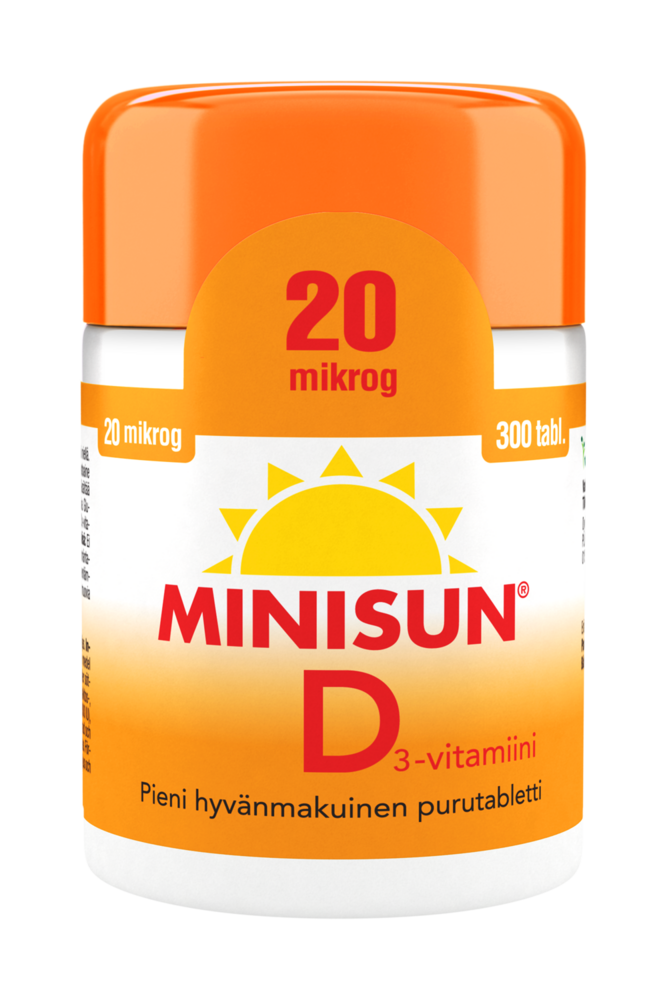 Minisun D-Vitamiini 20 mikrog 300 purutabl