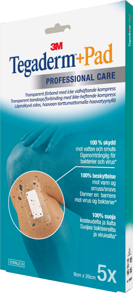 3M Tegaderm+Pad Haavakalvo tyynyllä 9 x 20 cm 5 kpl