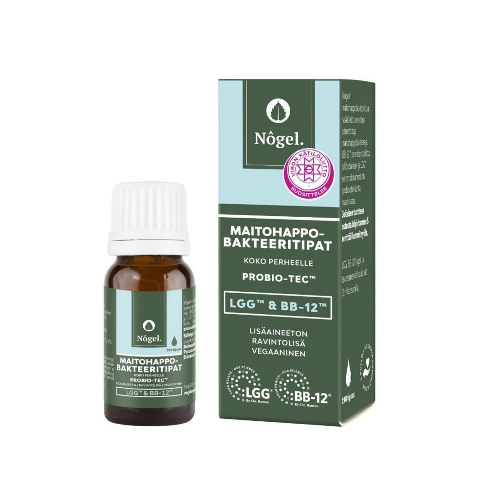 Nogel maitohappobakteeritipat, Probio-Tec, LGG, BB-12 8 ml