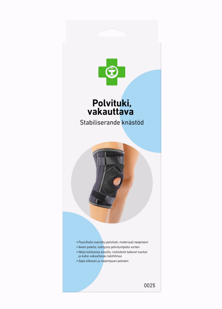 APTEEKKI polvituki vakauttava L 1 kpl, musta
