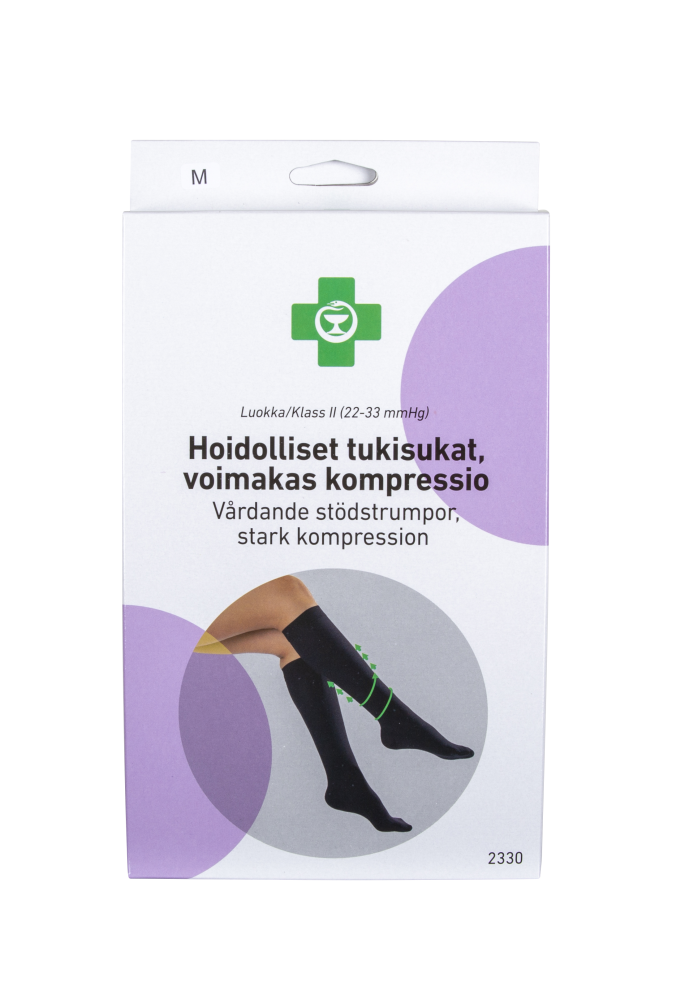 APTEEKKI hoidolliset tukisukat voimakas kompressio L 1 pari, musta